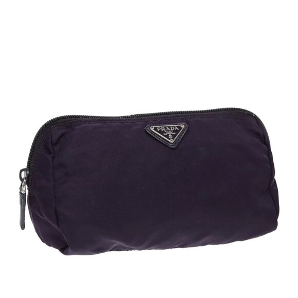 PRADA Pouch Nylon Purple Silver Auth bs17869 - Picture 1 of 16